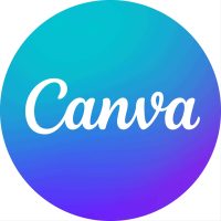 Canva logo with vibrant blue and purple gradient background.